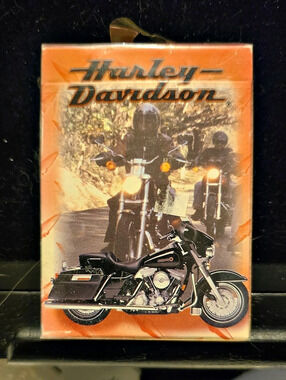 Harley-Davidson Motorcycle Playing Cards Orange & Black